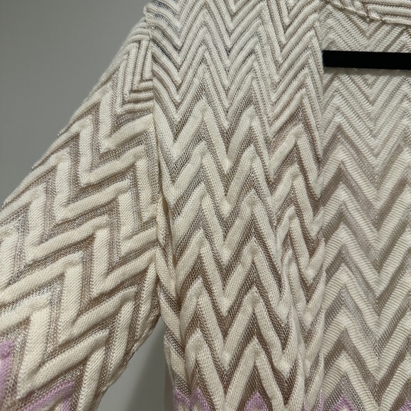NWT Missoni Zig Zag lilac and Pink Ombre Long Belted Wool Cardigan - Picture 5 of 10